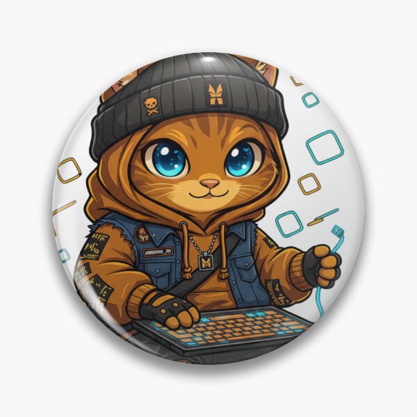 Item preview, Hacker Cat Programmer | Cute Coding Kitty | Cyberpunk Gamer Tech Sticker designed and sold by Clavrox.