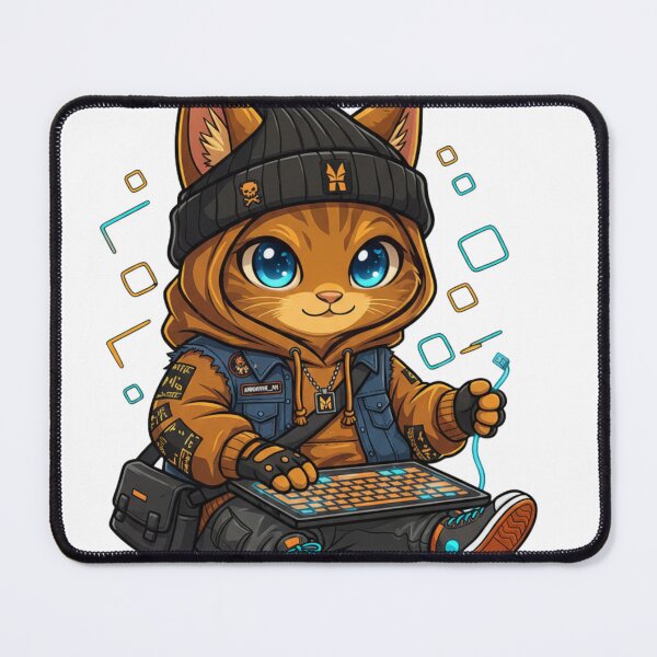 Item preview, Hacker Cat Programmer | Cute Coding Kitty | Cyberpunk Gamer Tech Sticker designed and sold by Clavrox.