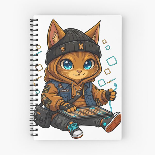 Item preview, Hacker Cat Programmer | Cute Coding Kitty | Cyberpunk Gamer Tech Sticker designed and sold by Clavrox.
