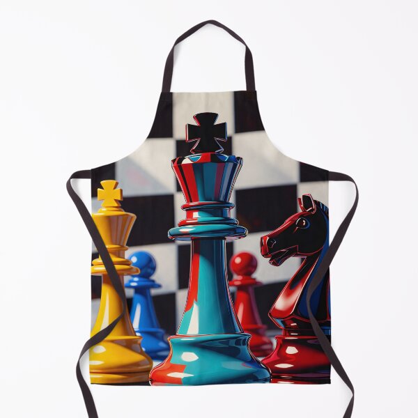 Item preview, Colorful Chess Pieces 3D – Glossy King & Knight Strategy Game Pop Art designed and sold by Kaleidoscope Print.
