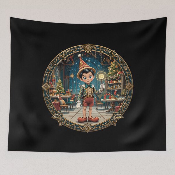 Item preview, Christmas Pinocchio Holiday Party Art designed and sold by fangchensheng.