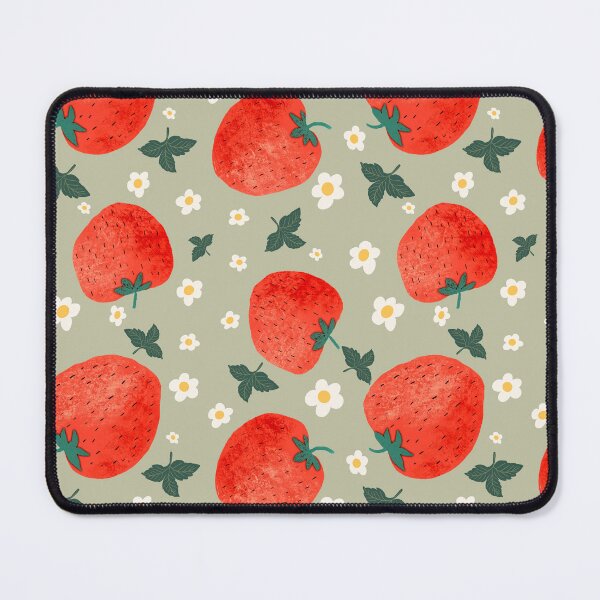 Item preview, Sweet Strawberry Meadows – Cute Fruit Pattern in Mint Green designed and sold by NoemiMarozsan.