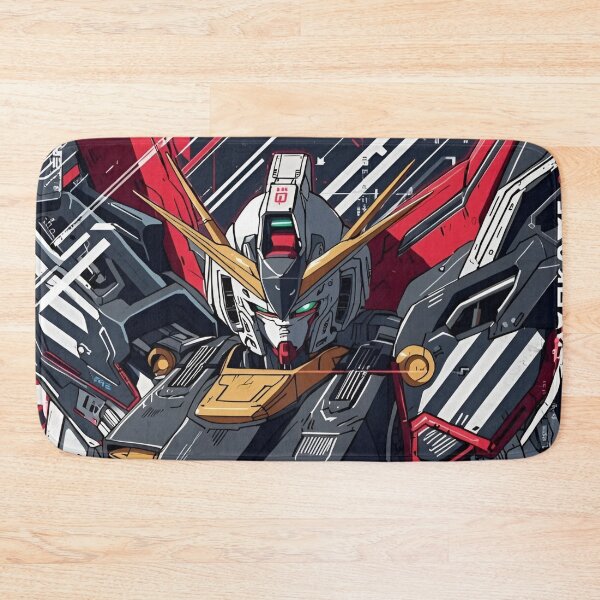 Item preview, Futuristic Mecha Warrior – Red White Cyber Robot Anime Style Poster designed and sold by Dyan4.
