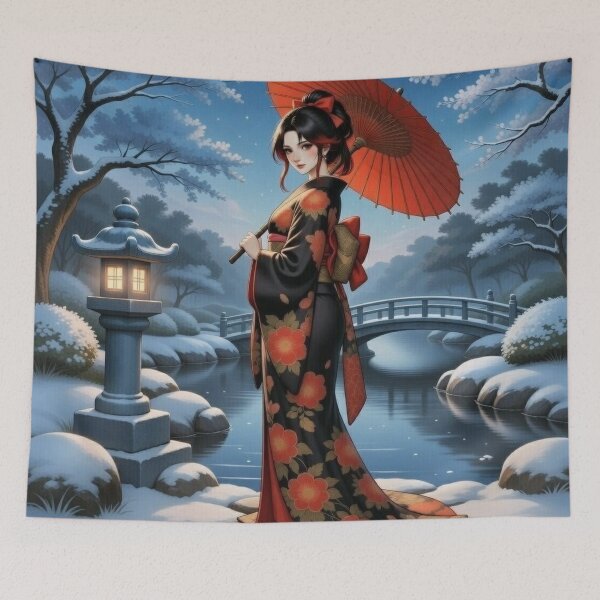 Item preview, Winter Snowfall Kimono Maiden designed and sold by RadaQueen.