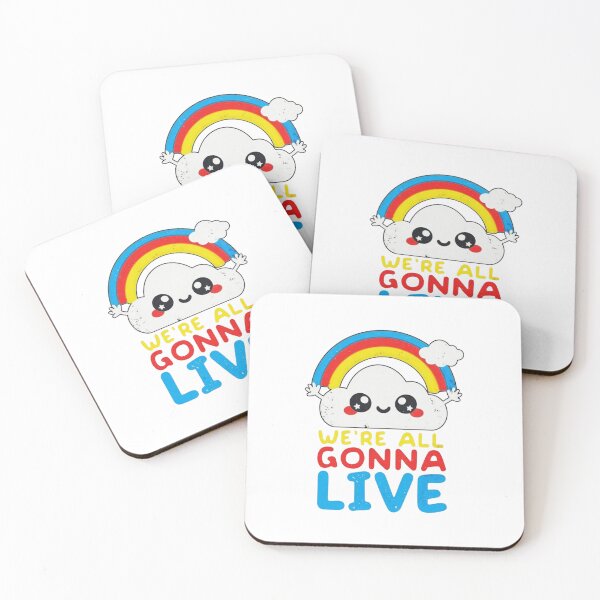 Item preview, We're All Gonna Live - Vibrant Retro Cloud and Rainbow designed and sold by HBDStudio.