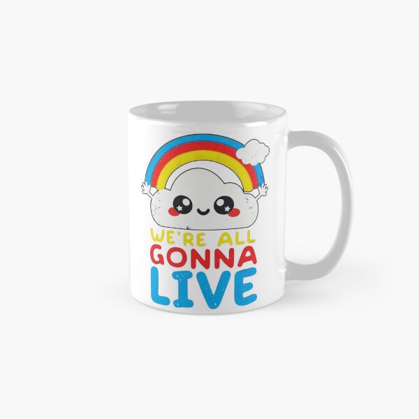 Item preview, We're All Gonna Live - Vibrant Retro Cloud and Rainbow designed and sold by HBDStudio.