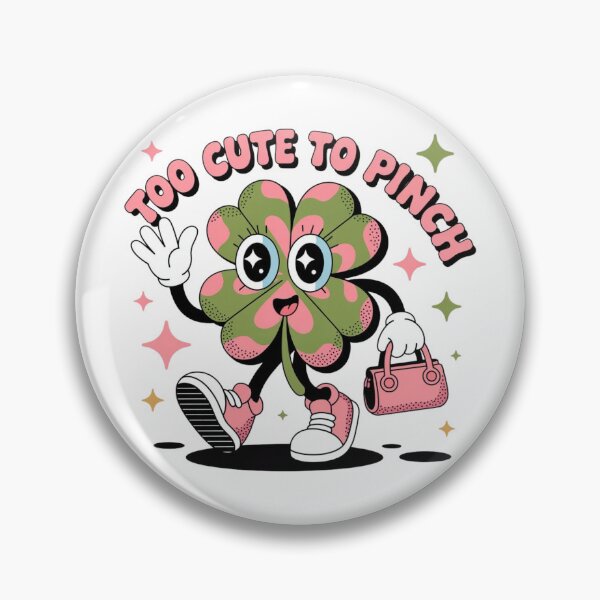 Item preview, Retro St. Patrick's Day Clover – Too Cute To Pinch – Pink Coquette Lucky Shamrock designed and sold by KaphzeShop.