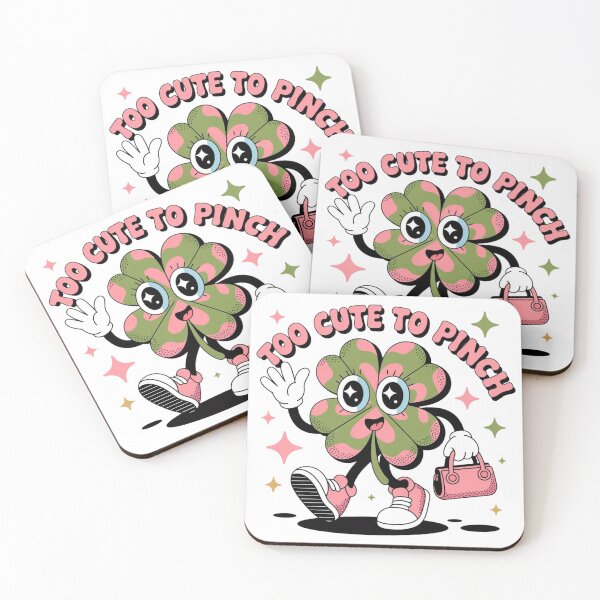 Item preview, Retro St. Patrick's Day Clover – Too Cute To Pinch – Pink Coquette Lucky Shamrock designed and sold by KaphzeShop.