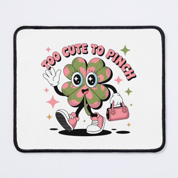 Item preview, Retro St. Patrick's Day Clover – Too Cute To Pinch – Pink Coquette Lucky Shamrock designed and sold by KaphzeShop.