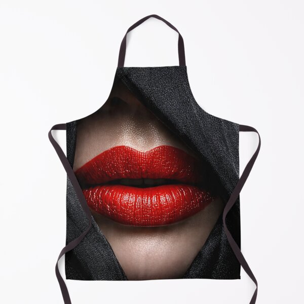 Item preview, Red Lips Close-Up – Dark Glamour Beauty Portrait with Black Fabric Shadows designed and sold by Kaleidoscope Print.
