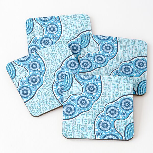 Item preview, Aboriginal Dot Painting Waterhole Blue Rarrk designed and sold by AboriginalartVI.