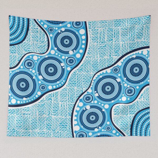 Item preview, Aboriginal Dot Painting Waterhole Blue Rarrk designed and sold by AboriginalartVI.