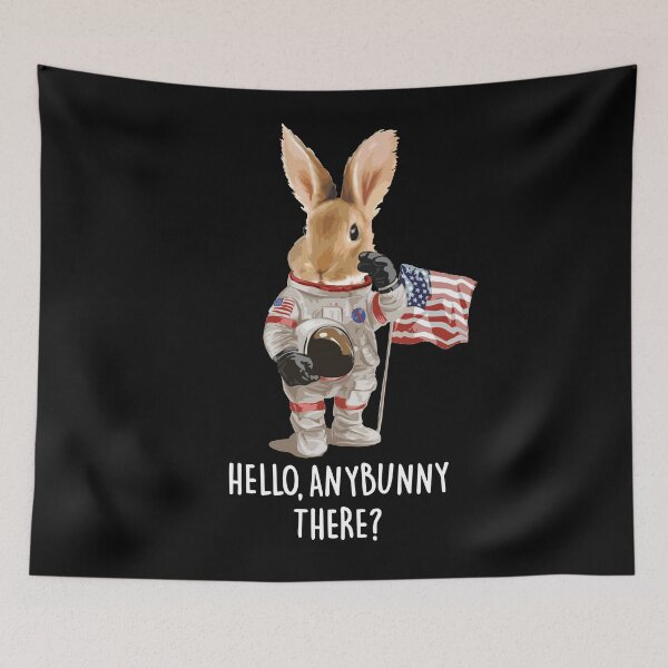 Item preview, "Happy Easter 2026: Easter Astronaut Bunny - Hello Anybunny There? Easter Egg Hunt Space Adventure Design" designed and sold by artworkathome.