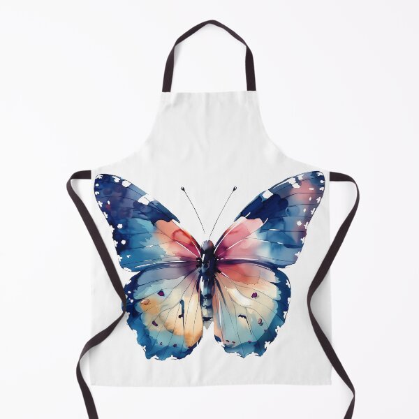 Item preview, Watercolor Butterfly Blue Peach Wings - Ethereal Fantasy Insect Art Print designed and sold by DesignArtist.ia.