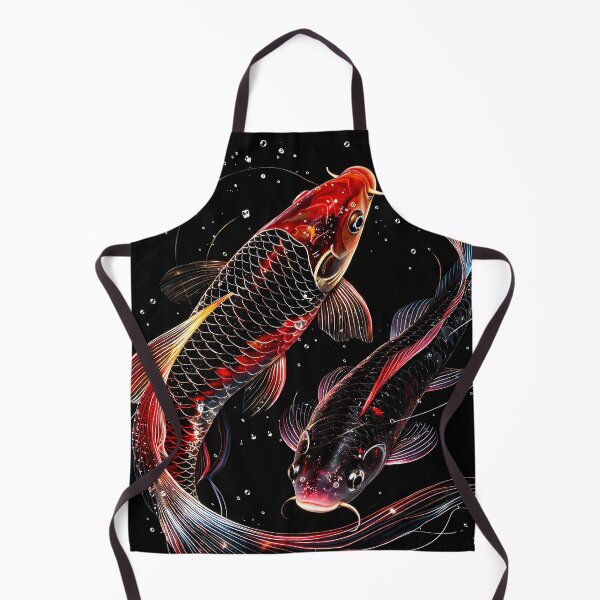 Item preview, Yin Yang Koi Fish – Red & Black Japanese Carp on Dark Water Aesthetic designed and sold by Kaleidoscope Print.
