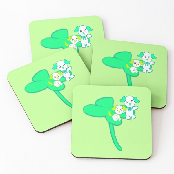 Item preview, KawaiiDOGGOS - Lucky & Clover ”giant four-leaf clover” print  designed and sold by KawaiiDOGGOS(byL) & More.