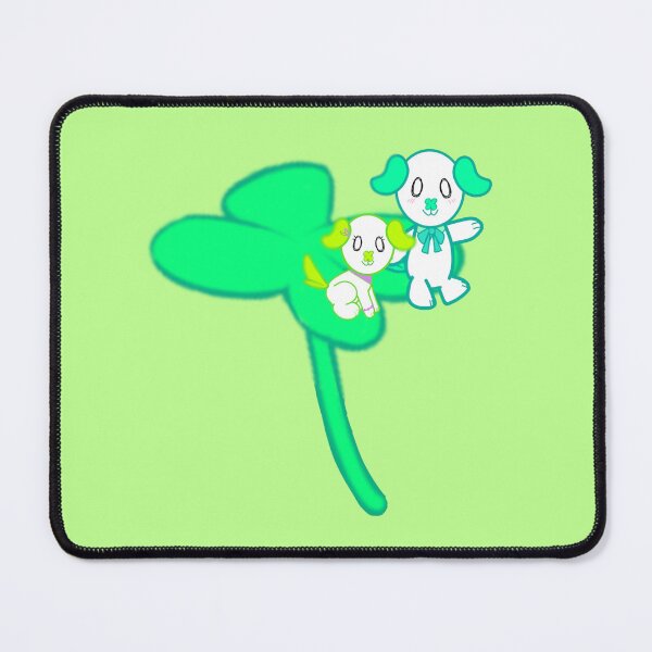 Item preview, KawaiiDOGGOS - Lucky & Clover ”giant four-leaf clover” print designed and sold by KawaiiDOGGOS(byL) & More.