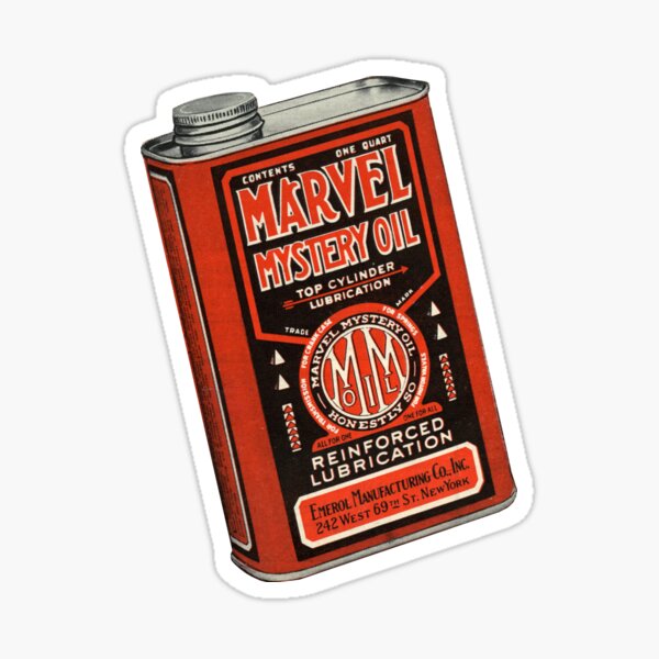 Mystery Oil! 1950s Fix-It-All. What a Marvel!  Sticker for Sale by taspaul