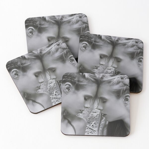 Item preview, Twin Sisters Portrait in Nature Black and White designed and sold by VirraOlla.