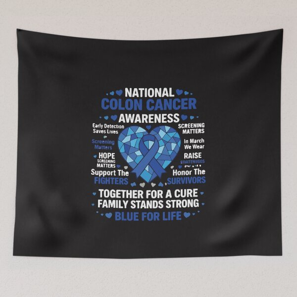 Item preview, National Colon Cancer Awareness Blue Ribbon Colorectal Cancer Support March Awareness designed and sold by kiralynstration.