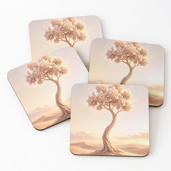 Artikelvorschau, Crystal Lotus Desert Tree – Surreal Fantasy Art entworfen und verkauft von Herzbaumatelier.