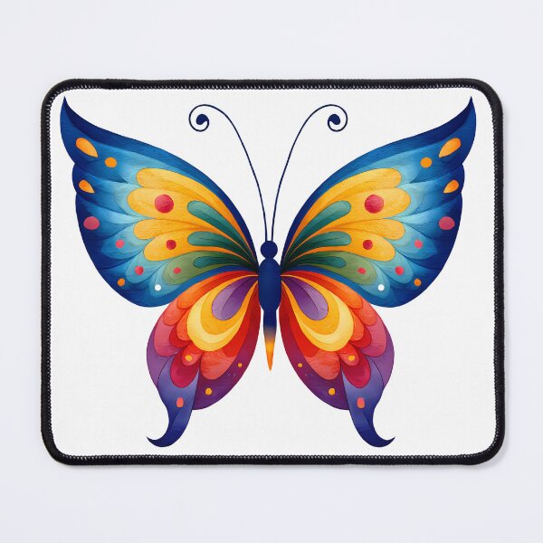 Item preview, Rainbow Watercolor Butterfly - Vibrant Fantasy Insect Art Print designed and sold by DesignArtist.ia.