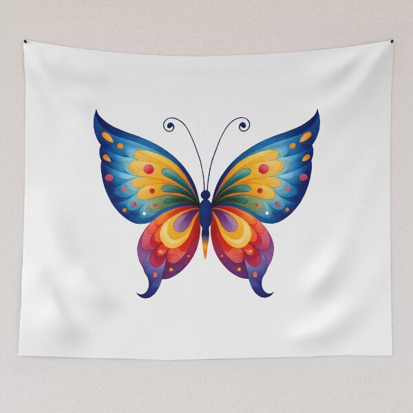 Item preview, Rainbow Watercolor Butterfly - Vibrant Fantasy Insect Art Print designed and sold by DesignArtist.ia.