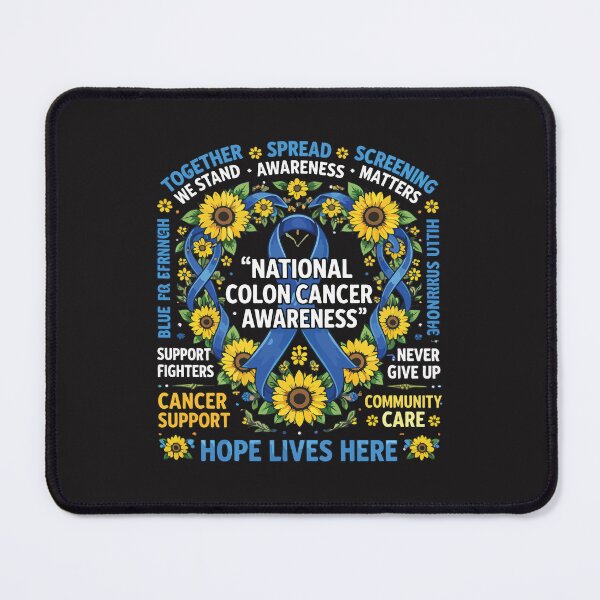 Item preview, National Colon Cancer Awareness Blue Ribbon Sunflower Colorectal Cancer Support March designed and sold by kiralynstration.