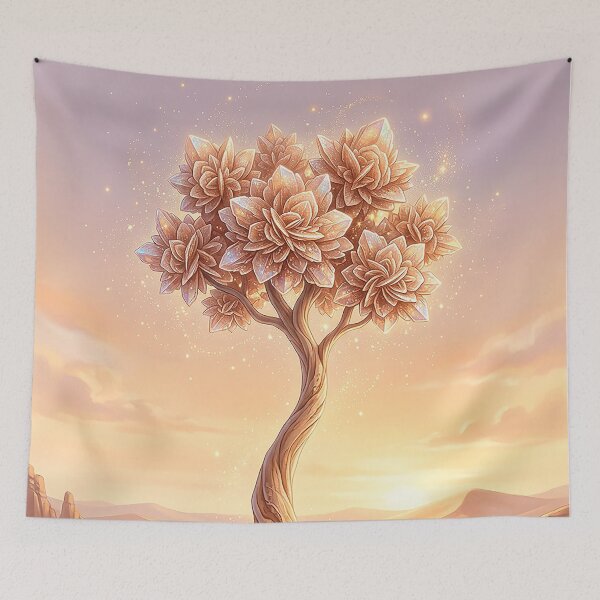 Item preview, Crystal Bloom Desert Tree – Surreal Fantasy Landscape designed and sold by Herzbaumatelier.