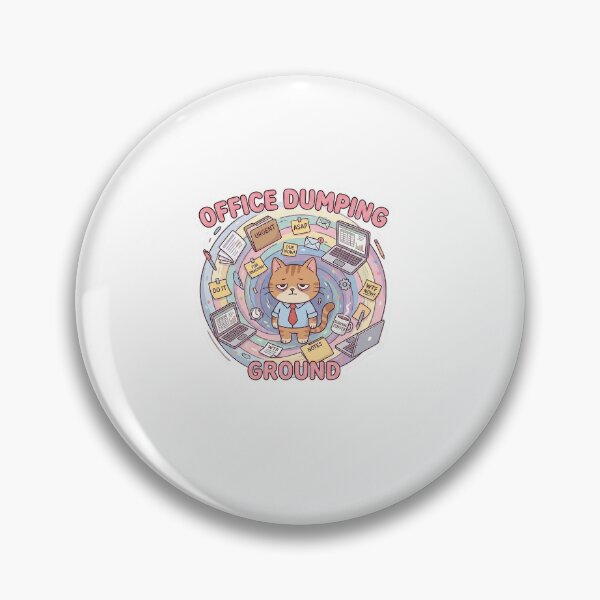 Item preview, Office Dumping Ground – Overworked Cat Sticker | Relatable Work Meme designed and sold by Ktrading | Freedom Design Studio.