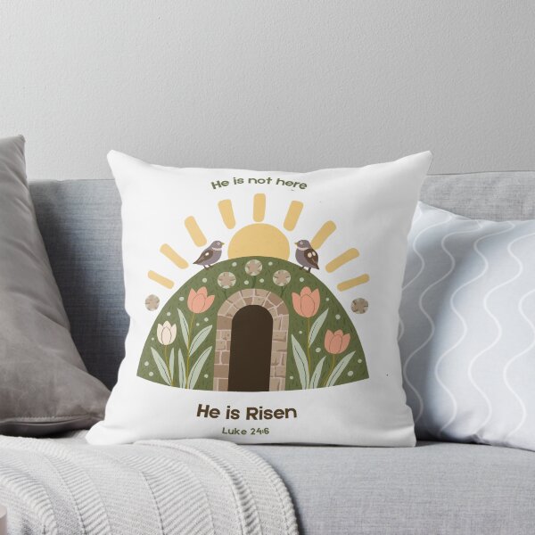 Item preview, He is Not Here He is Risen Kids Tee — Christian Easter Folk Art Shirt · Luke 24:6 designed and sold by WicketGate.