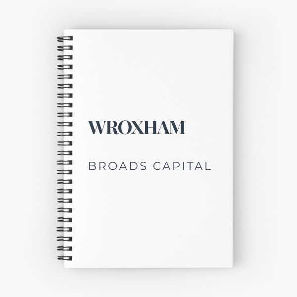 Item preview, Wroxham Broads Capital Norfolk Poster Navy Blue Minimalist Typography Print designed and sold by MyriadNorfolk.