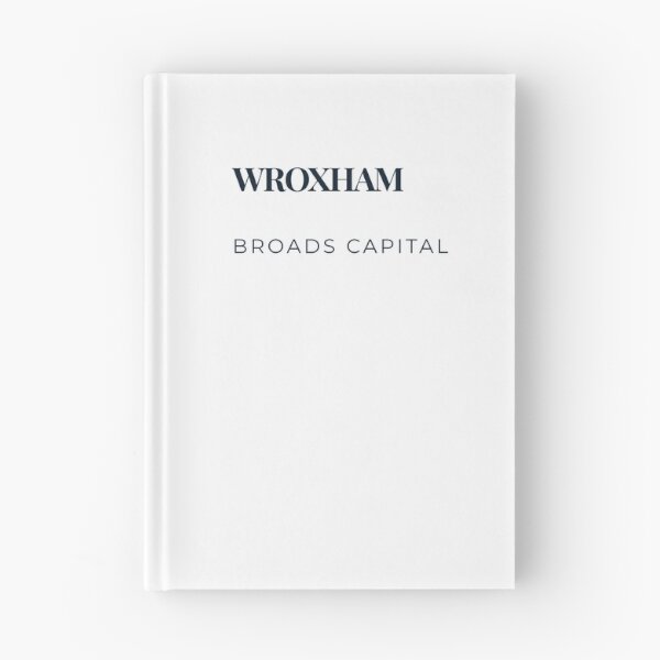 Item preview, Wroxham Broads Capital Norfolk Poster Navy Blue Minimalist Typography Print designed and sold by MyriadNorfolk.