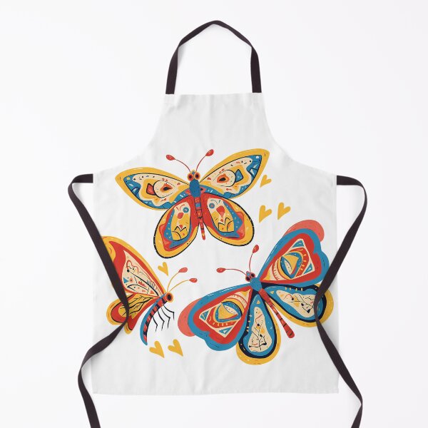 Item preview, Folk Art Colorful Butterflies Trio - Vibrant Whimsical Insect Print designed and sold by DesignArtist.ia.