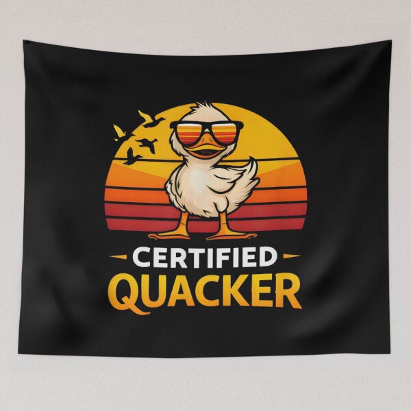 Item preview, Certified Quacker Funny Duck Meme Vintage Sunset Humor Design designed and sold by SuziLope.