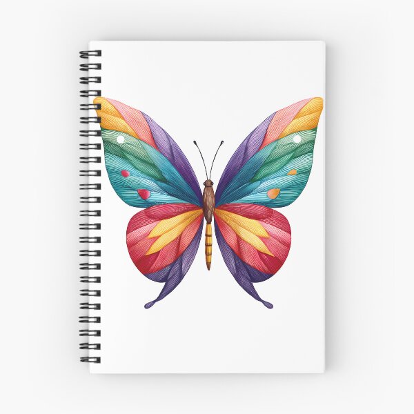 Item preview, Embroidered Rainbow Butterfly - Vibrant Textured Fantasy Insect Art Print designed and sold by DesignArtist.ia.