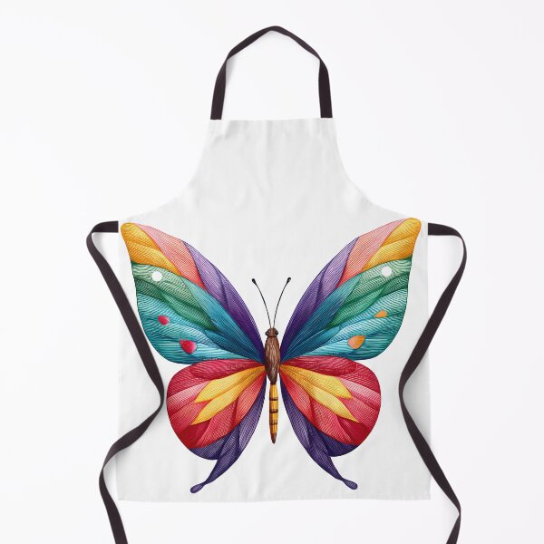 Item preview, Embroidered Rainbow Butterfly - Vibrant Textured Fantasy Insect Art Print designed and sold by DesignArtist.ia.