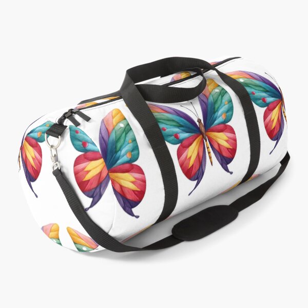 Item preview, Embroidered Rainbow Butterfly - Vibrant Textured Fantasy Insect Art Print designed and sold by DesignArtist.ia.