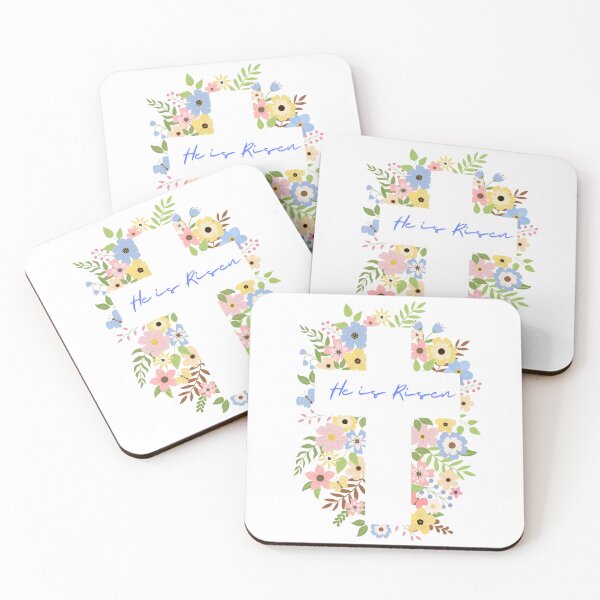 Item preview, He Is Risen Floral Cross – Christian Easter Resurrection Art for T‑Shirts, Stickers, Mugs & Gifts designed and sold by TeeTimeMeTime.