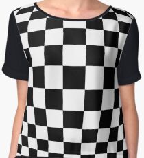 #black, #white, #chess, #checkered, #pattern, #flag, #board, #abstract, #chessboard, #checker, #square, #floor Chiffon Top