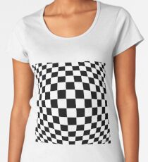 #black, #white, #chess, #checkered, #pattern, #flag, #board, #abstract, #chessboard, #checker, #square, #floor Women's Premium T-Shirt
