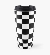 #black, #white, #chess, #checkered, #pattern, #flag, #board, #abstract, #chessboard, #checker, #square, #floor Travel Mug