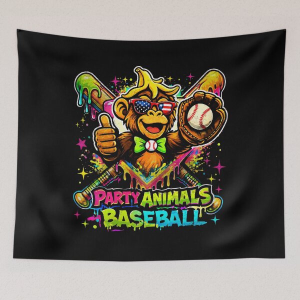 Item preview, Party Animals Baseball Funny Monkey Team Spirit Graphic Design designed and sold by Ortigzitoun.