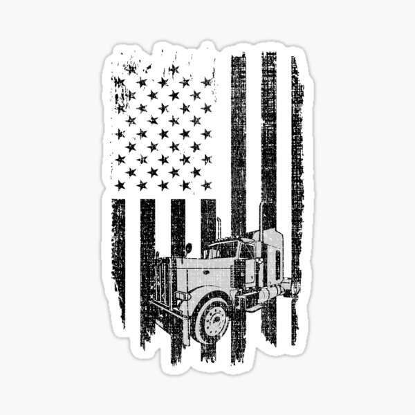 American Flag Semi Truck Driver Gifts Truck Lovers Trucker - Truck Driver -  Sticker