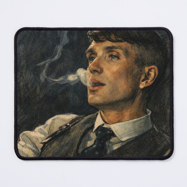 Item preview, Thomas Shelby Fan Art – Smoking Pencil Sketch (Peaky Blinders Inspired Dark) designed and sold by FoundryHouse.