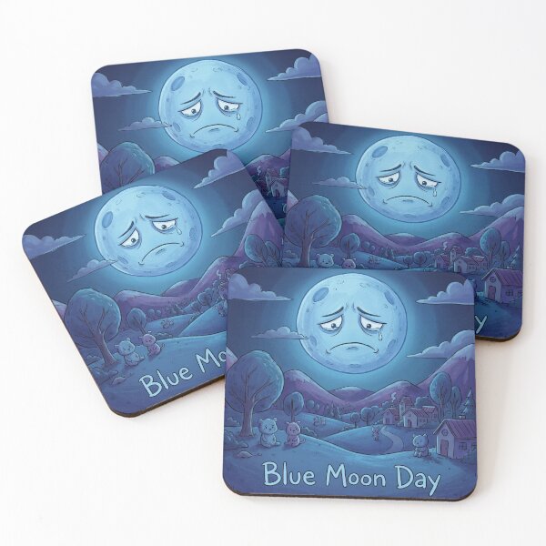 Item preview, Blue Moon Day – Sad Blue Moon Parody of Blue Monday Funny Depressed Moon Design designed and sold by WordPlayStudio.