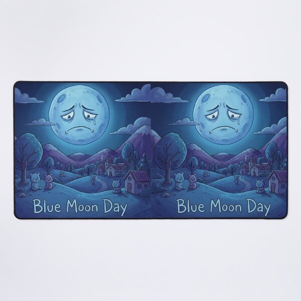 Item preview, Blue Moon Day – Sad Blue Moon Parody of Blue Monday Funny Depressed Moon Design designed and sold by WordPlayStudio.