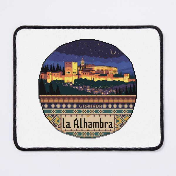 Item preview, Granada Spain Pixel Art: Moonlit Alhambra designed and sold by CircinusStore.