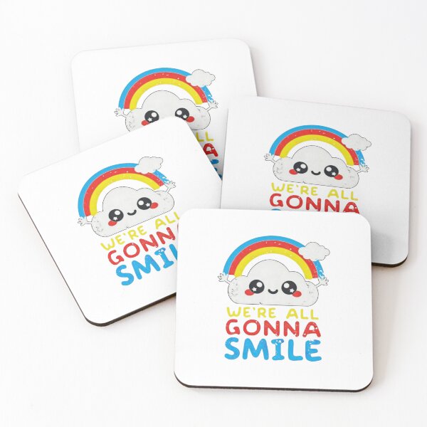 Item preview, We're All Gonna Smile - Cute Star and Rainbow - Positive Quote designed and sold by HBDStudio.