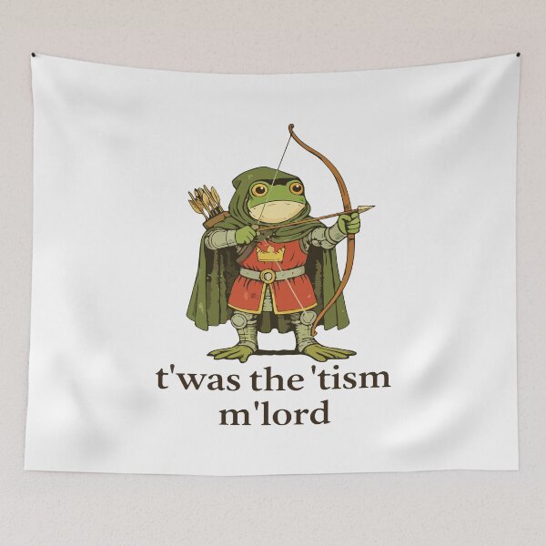 Item preview, Twas The Tism Mlord Funny Medieval Frog Archer Meme Fantasy Frog designed and sold by kiralynstration.